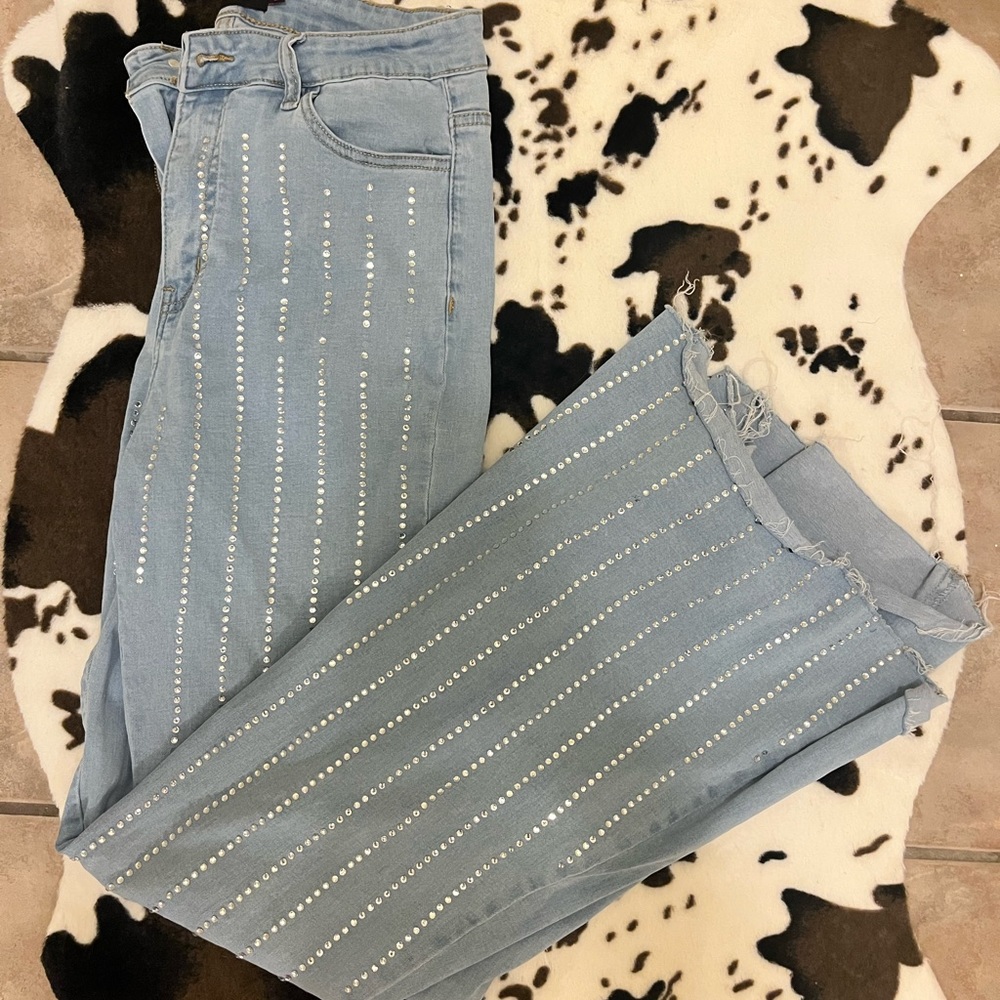 Bedazzled bell bottom jeans